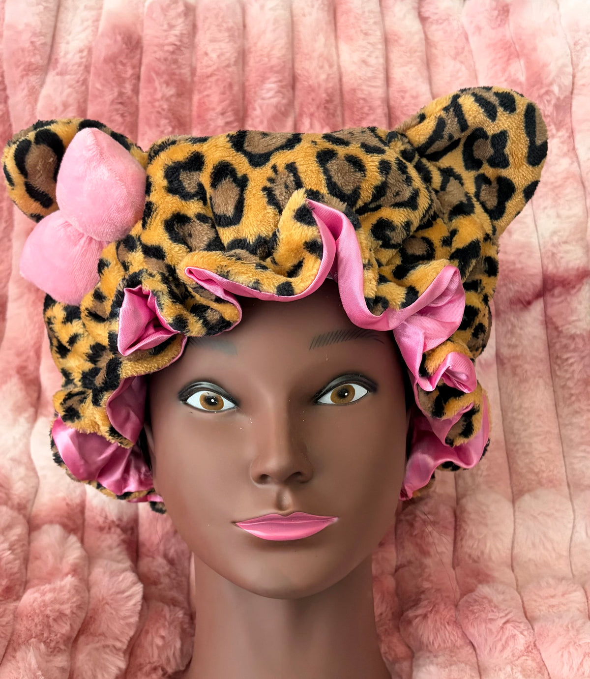 Satin Leopard Hair Bonnet